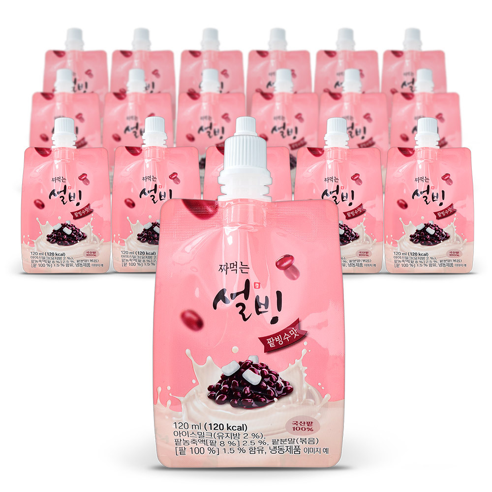 설빙 아이스크림 짜먹는 슬러시 팥빙수맛 120ml 18개