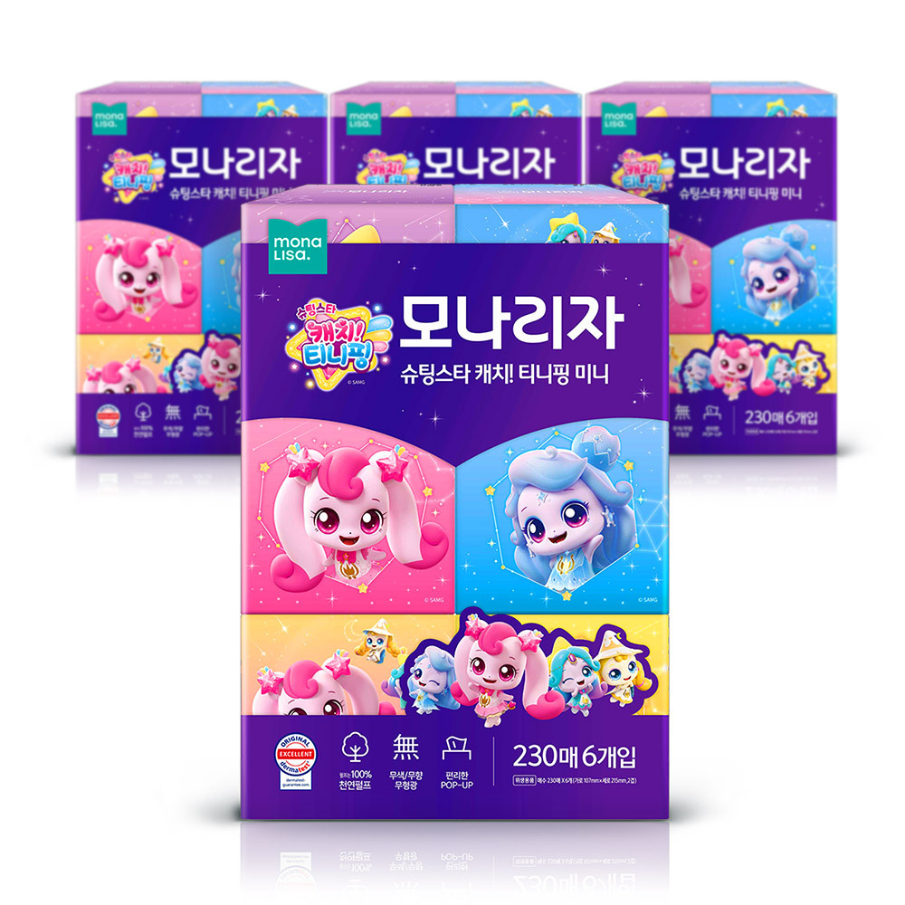 모나리자 미용티슈 캐치티니핑 미니 230매 4입