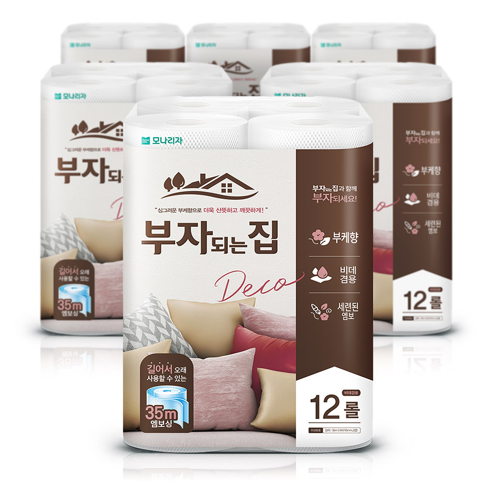 모나리자 부자되는집 화장지 2겹 35m12롤 6팩