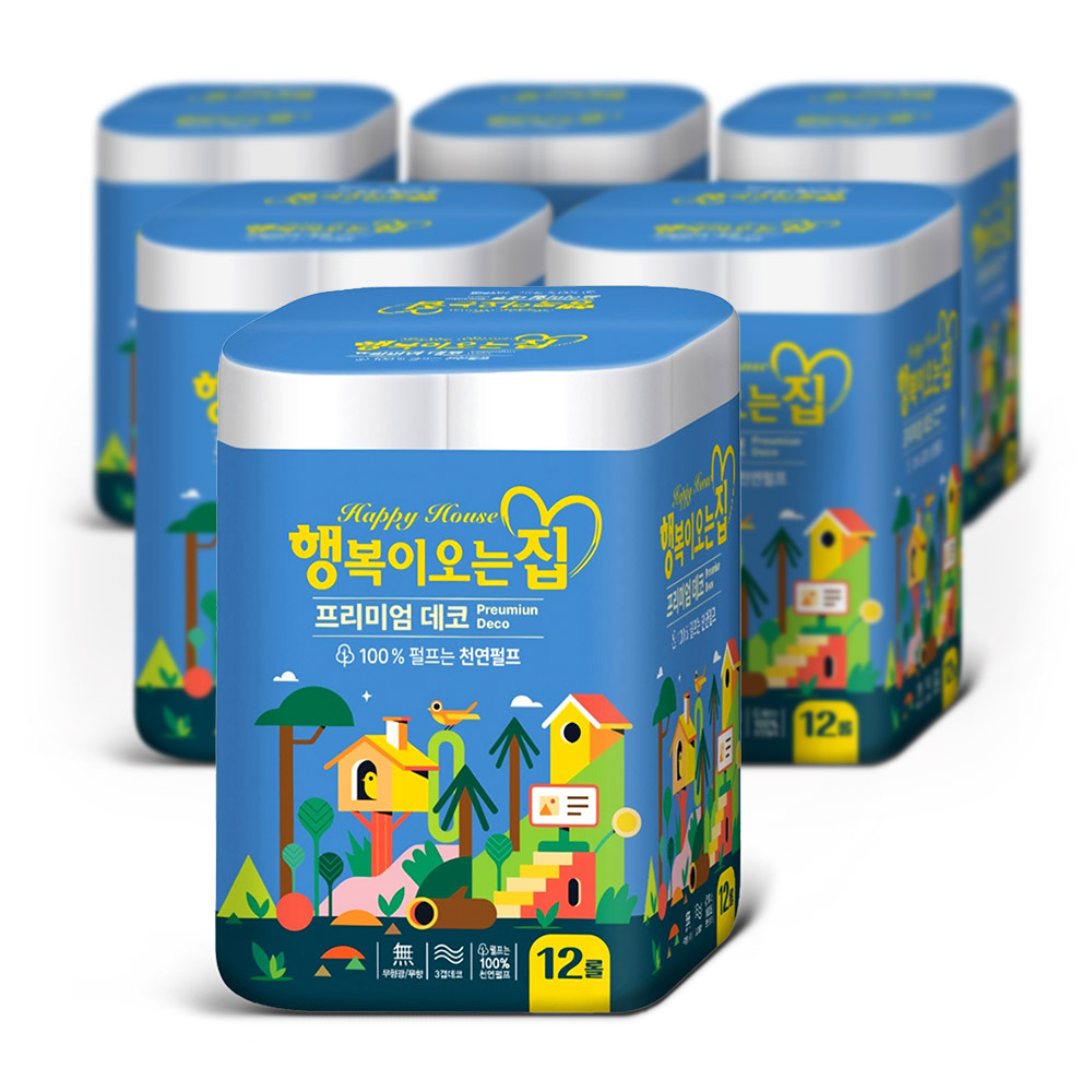 행복이오는집 화장지 3겹 25M 12롤 6입