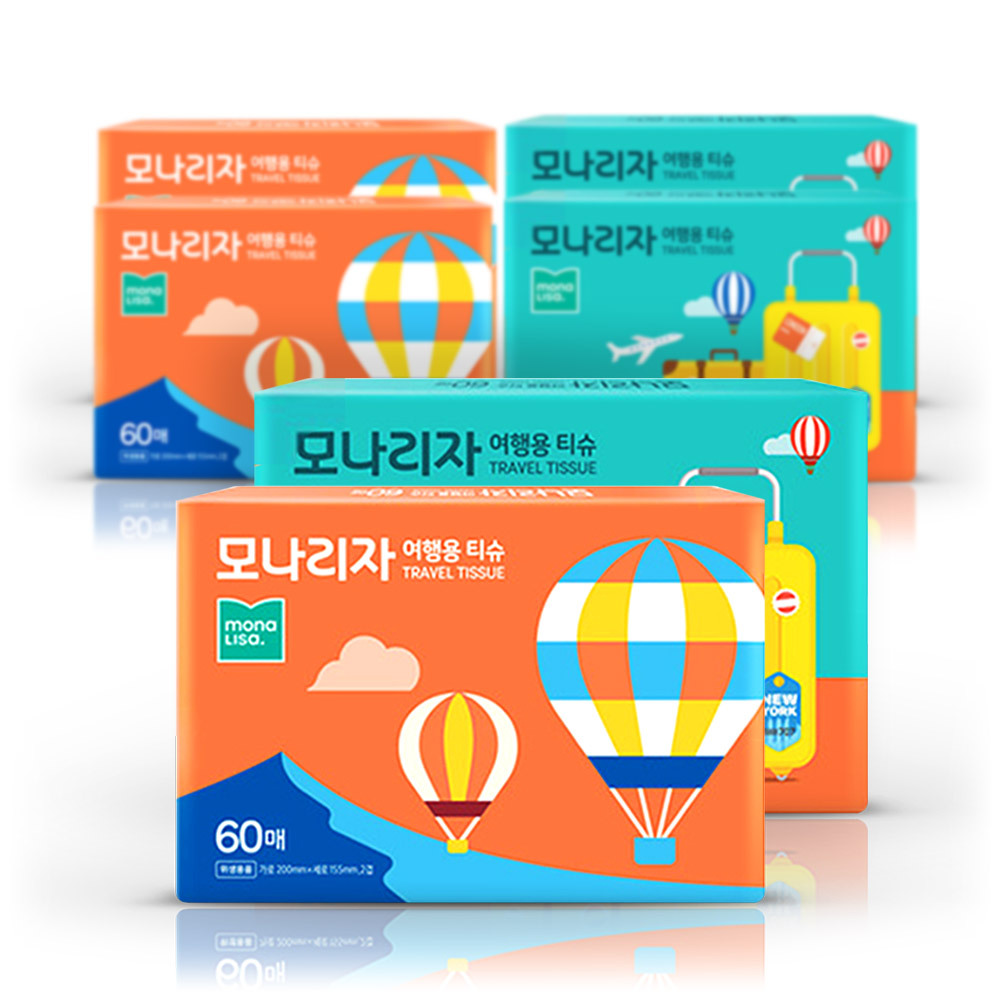 모나리자 여행용 티슈 60매 6개