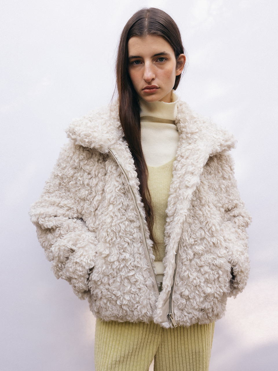 Faux Shearling Jacket_Beige