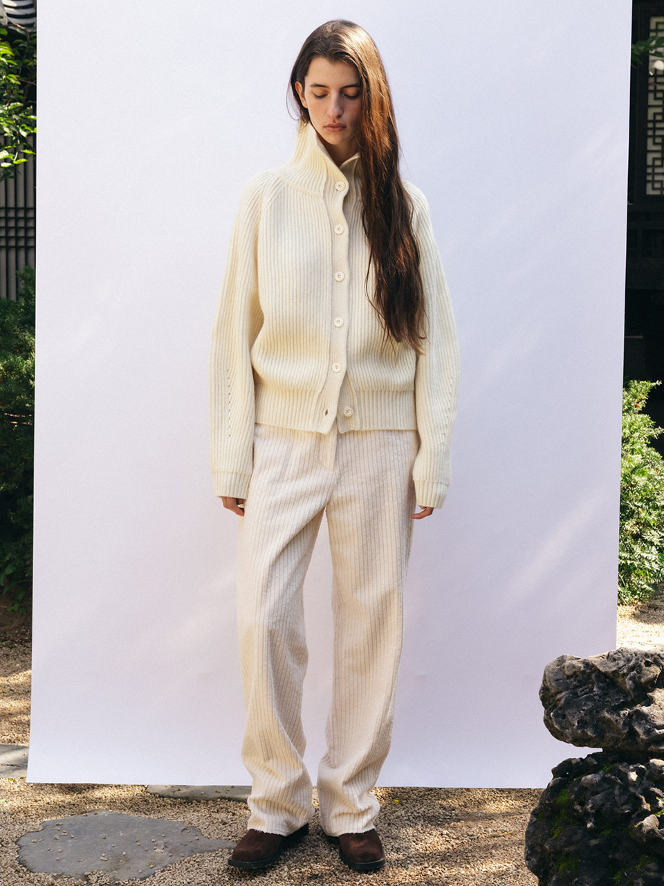 CLASSIC CORDUROY SWEATER AND TROUSER SET (IVORY)