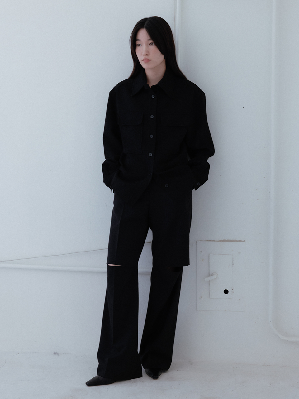 Cut-out Slacks _Black