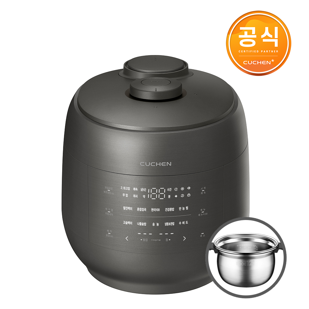 [쿠첸] 그레인 올스테인리스 IH전기압력밥솥 6인용 (블랙 실버) CRT-UPDS0670B