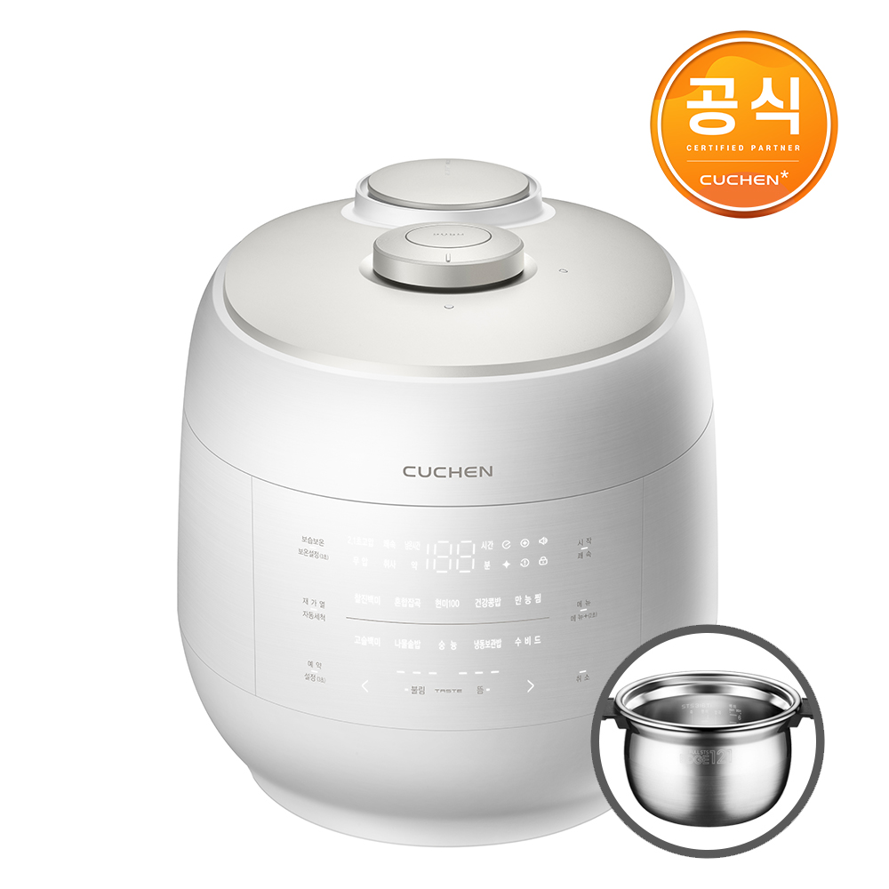 [쿠첸] 그레인 올스테인리스 IH전기압력밥솥 6인용 (화이트) CRT-UPDS0670W