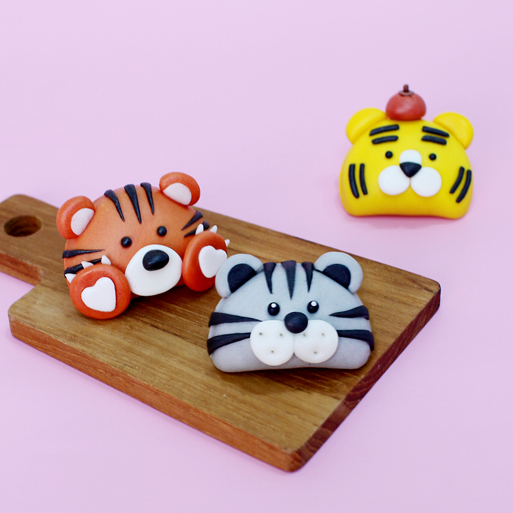 국내산 쌀로 만든 찌지 않고 바로 먹는 떡클레이 호랑이반달떡_베이직