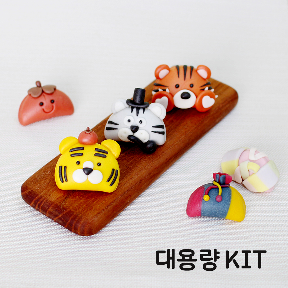 국내산 쌀로 만든 찌지 않고 바로 먹는 떡클레이 호랑이반달떡_대용량5인