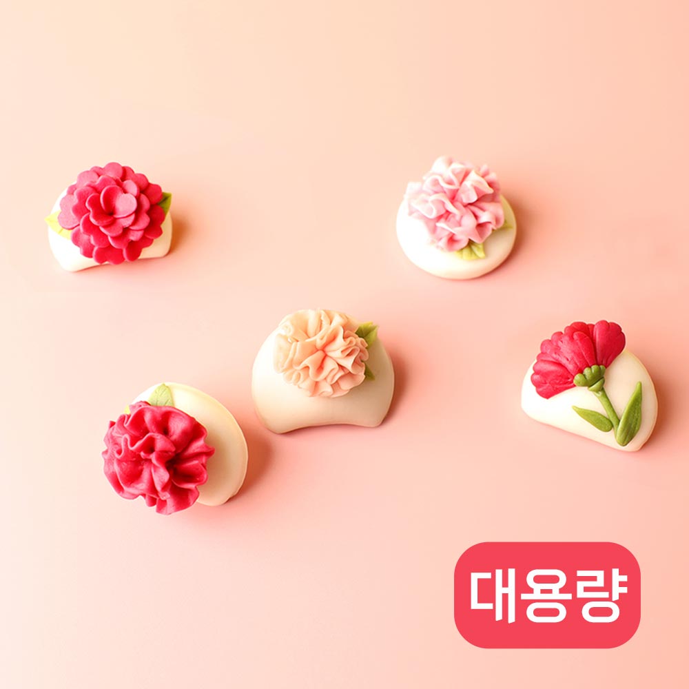 국내산 쌀로 만든 찌지 않고 바로 먹는 떡클레이 카네이션반달떡_대용량5인