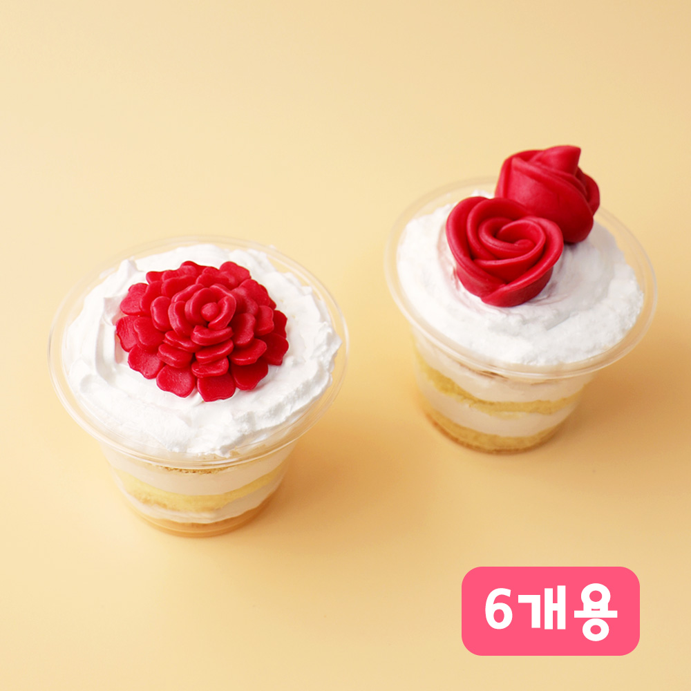 국내산 쌀로 만든 찌지 않고 바로 먹는 떡클레이 카네이션컵케이크(6개)_대용량10인