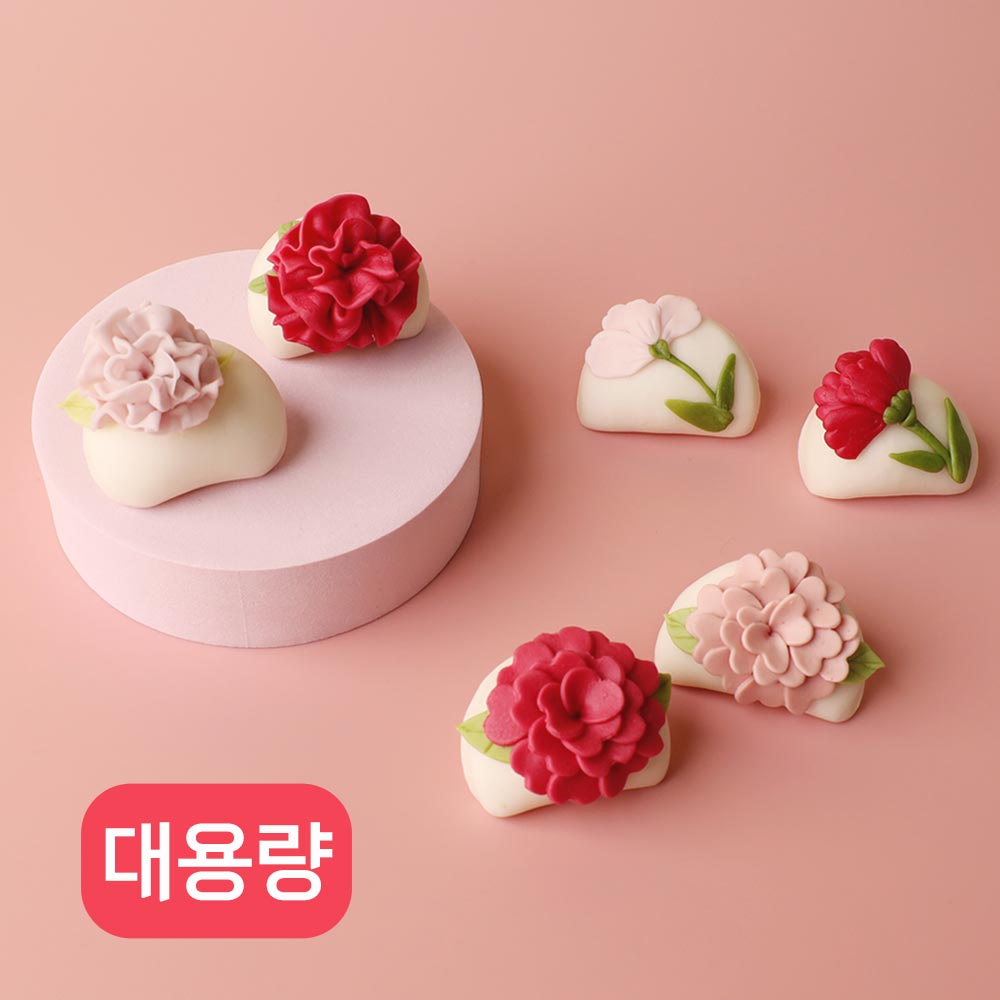 국내산 쌀로 만든 찌지 않고 바로 먹는 떡클레이 카네이션반달떡_대용량10인