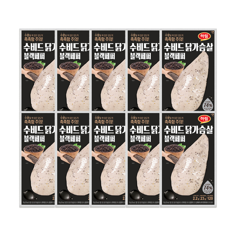 [하림] 수비드 닭가슴살 블랙페퍼 100g 10개 세트