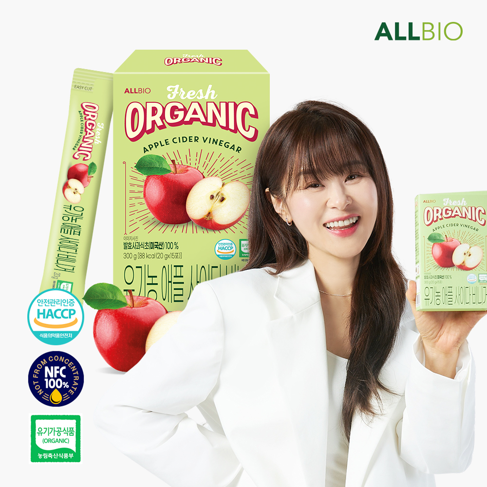[올바이오] 유기농 애플 사이다 비니거 (20gX15포) 1박스