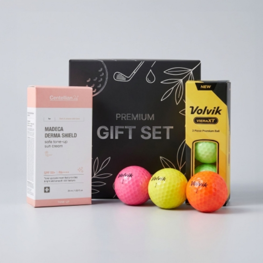 [볼빅x센텔리안24] 비에라XT 3구 골프공(컬러볼) + 톤업 선크림 50ml (볼색상 랜덤, 쇼핑백포함)