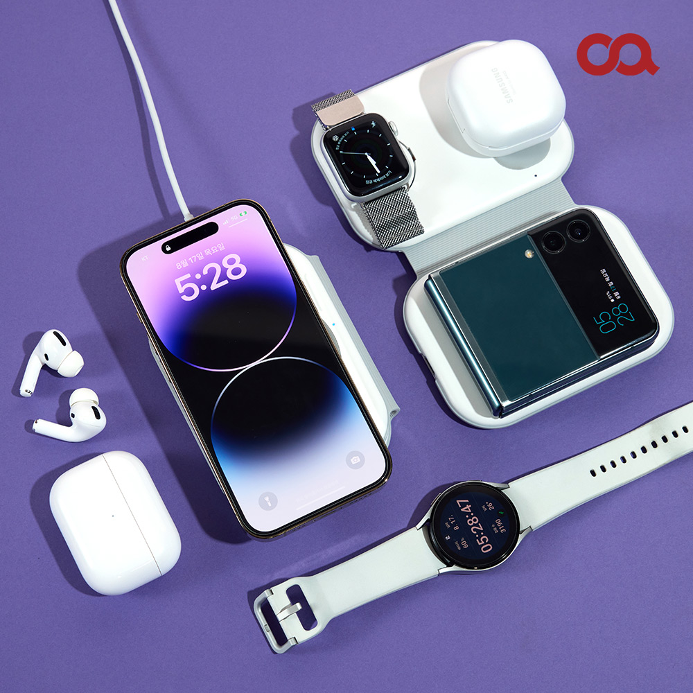 [오아] 폴드 3in1 접이식 무선충전기_안드로이드