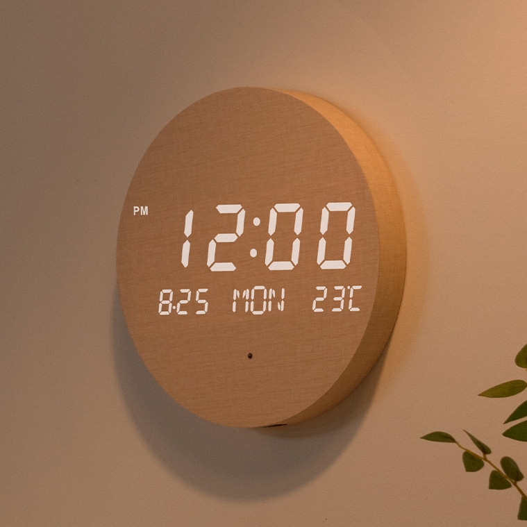 [오아] 모던미니LED시계_베이지