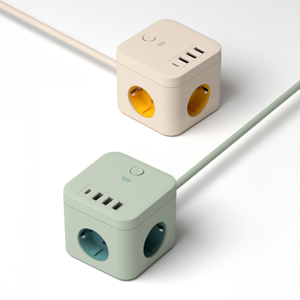 [오아] 큐브 멀티탭 PD35 고용량 콘센트-그린