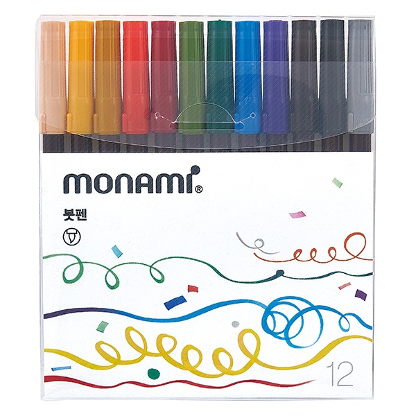 모나미 붓펜 12색