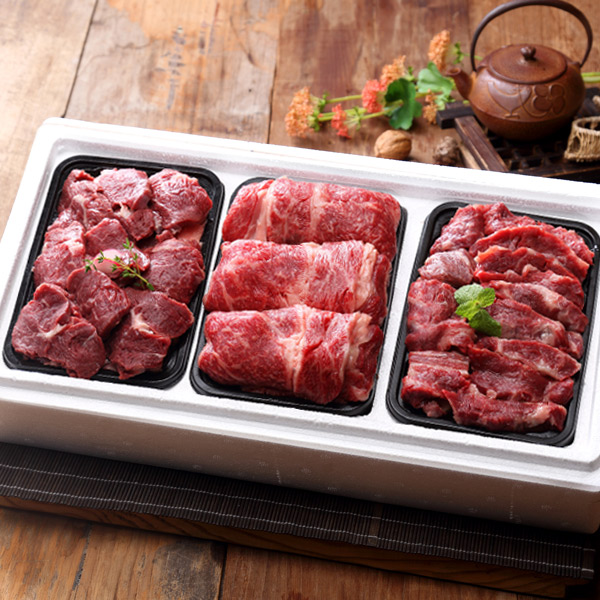 [푸토리] [名品]횡성한우 구이선물세트 1.8kg(등심 600g+안심 600g+특수부위 600g) [1등급이상]