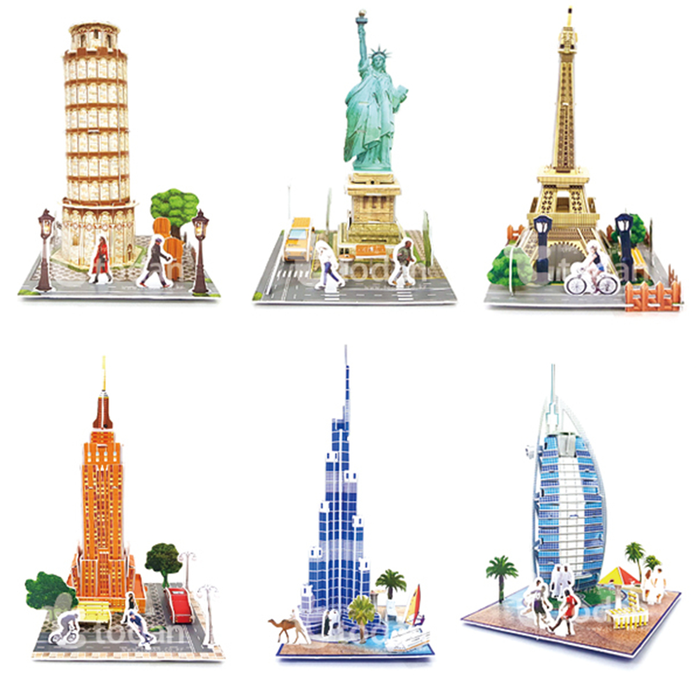 (TD) 세계 건축물 3D 모형 (대) DIY 6종-칭찬나라큰나라