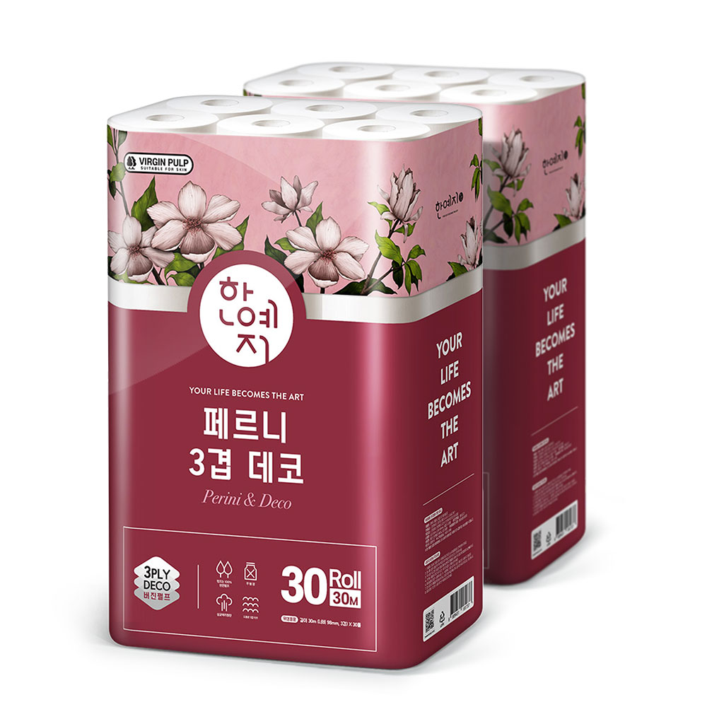 한예지 페르니데코 3겹 화장지 30M 30롤 2팩