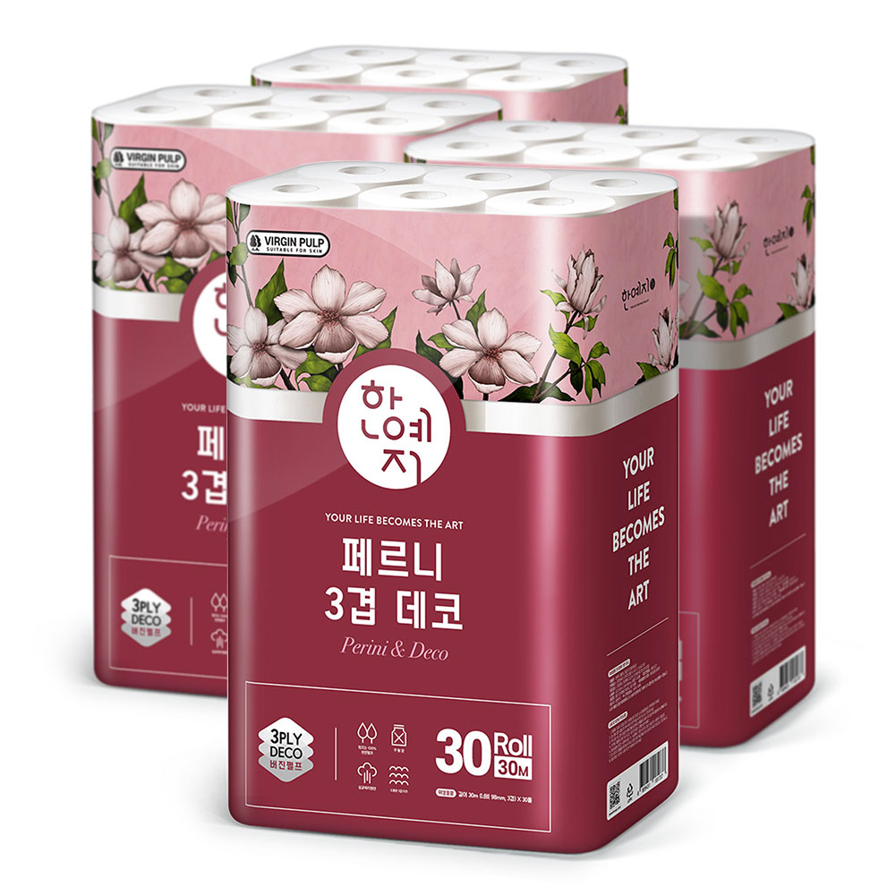 한예지 페르니데코 3겹 화장지 30M 30롤 4팩