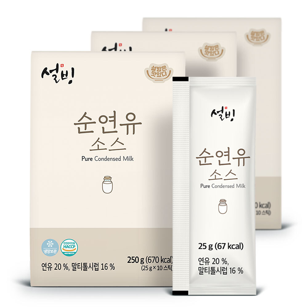 설빙 순 연유 소스 25g 10개 3팩