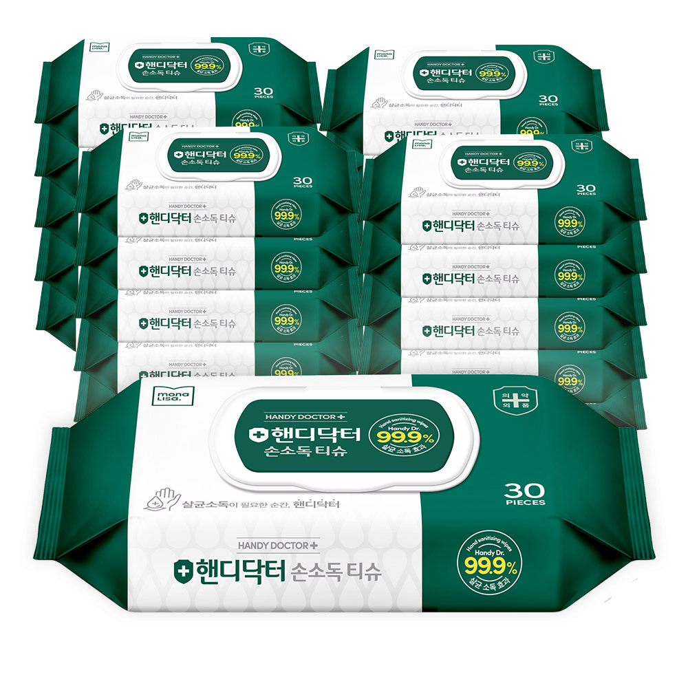 물티슈 핸디닥터 모나리자 손소독 티슈 캡30매 20팩
